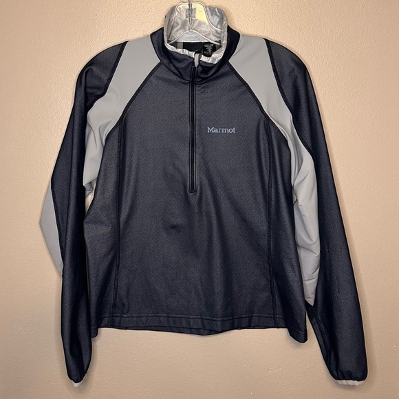 Marmot Women’s Windstopper 1/2 Zip Pullover Jacket Size Medium Black Gray - Picture 1 of 6